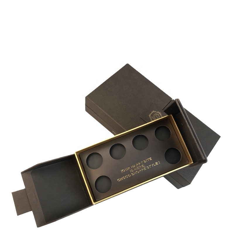 En-gros personalizat de luxnegru chocolate box ambalaj pentru cutie cadou
